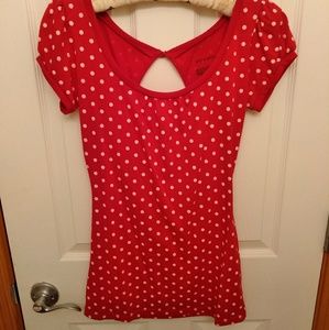 Adorable Red w/ white dot Xhilaration cutout